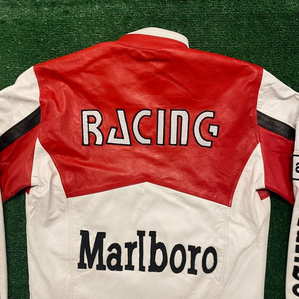Marlboro Vintage 90s Leather Racing Jacket - Picture 4 of 4